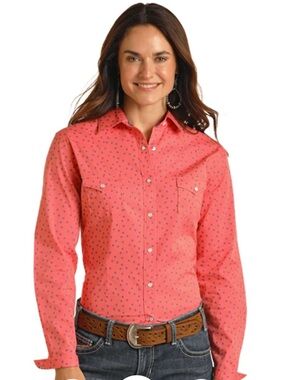 WESTERN LADIES MICRO AZTEC SNAP FRONT SHIRT